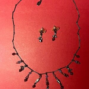 Sweet Romance Vintage Victorian crystal necklace set. Pre owned, 18” inches long